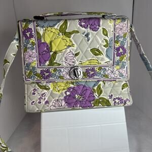 Vera Bradley JULIA in WATERCOLOR Crossbody &‎ Handbag Purple Blue Yellow Flowers